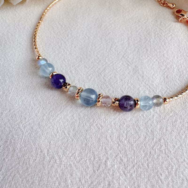 海藍寶 藍螢石 血滴堇青 拉長石 | 清晰思維 促進平靜 | 手鍊手環