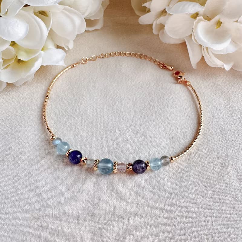 海藍寶 藍螢石 血滴堇青 拉長石 | 清晰思維 促進平靜 | 手鍊手環