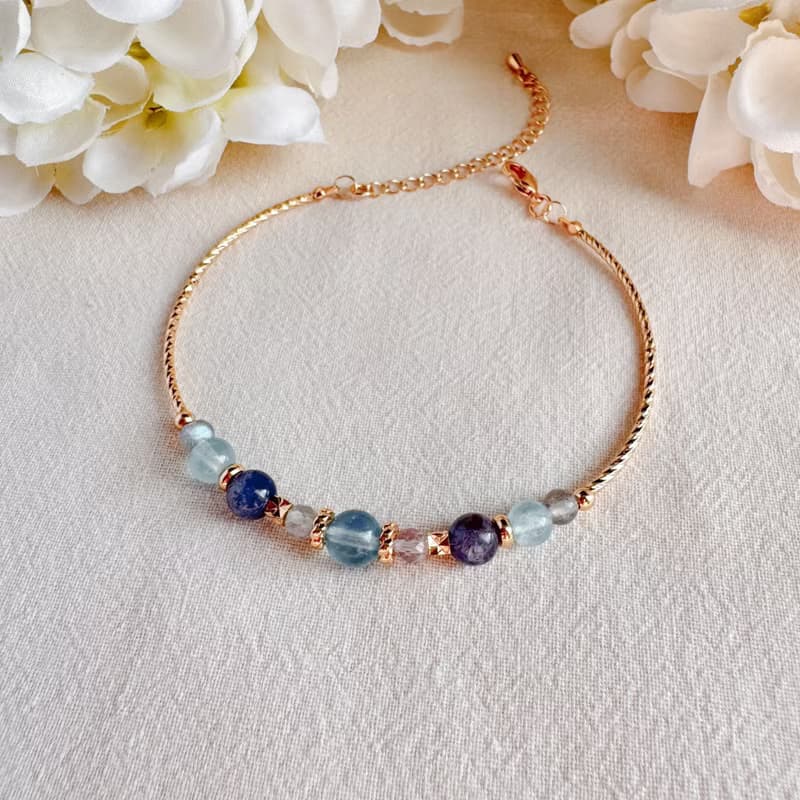 海藍寶 藍螢石 血滴堇青 拉長石 | 清晰思維 促進平靜 | 手鍊手環