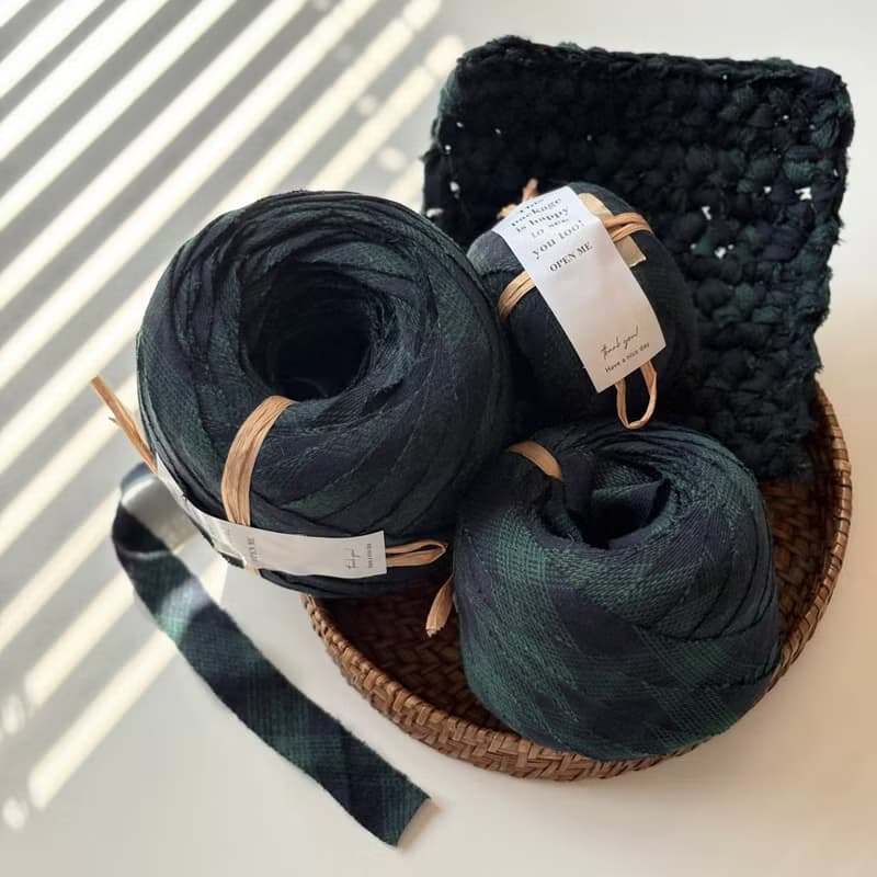 升級再造的織物紗線　 黑色手錶綠色M