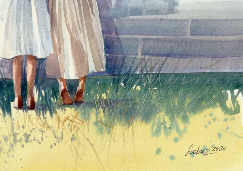 两个好奇的女朋友-水彩艺术打印-大海报打印