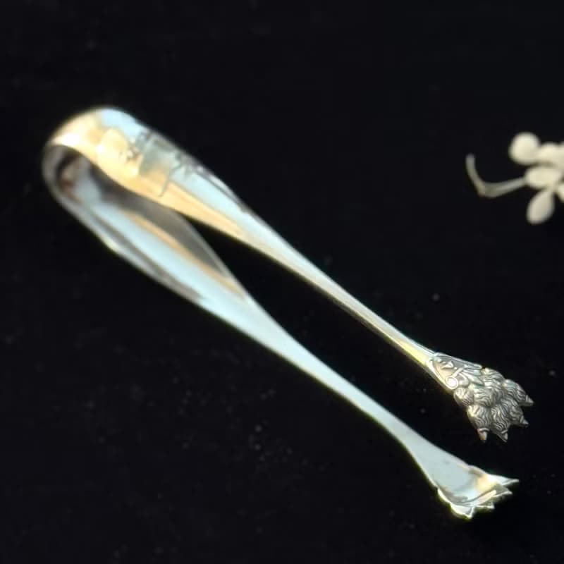 50485-絕美法國Boulenger古董鍍銀糖夾