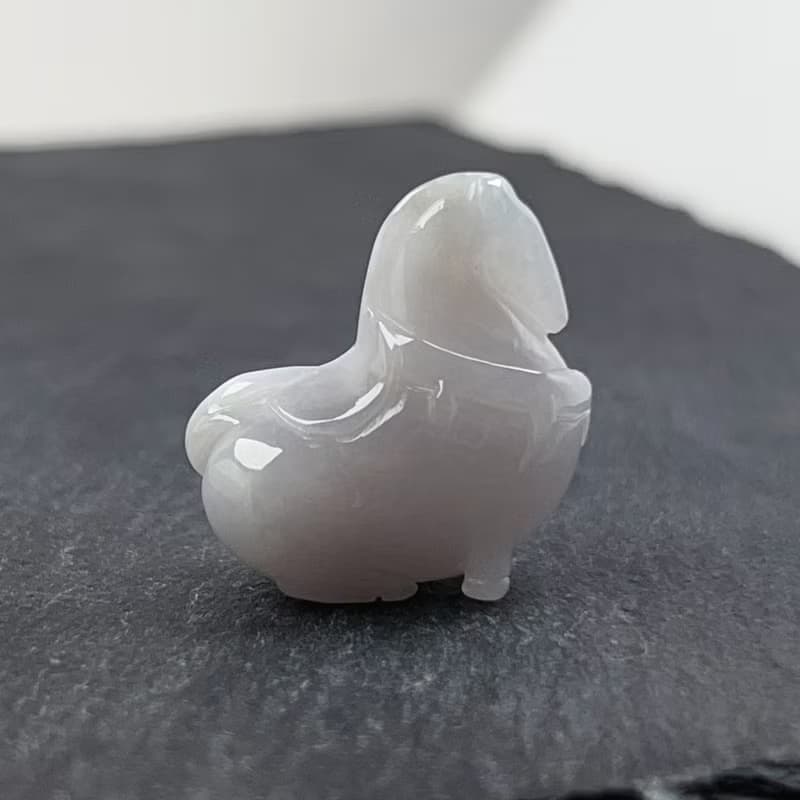 【馬到成功】白翡翡翠唐馬項鍊 | 天然緬甸玉翡翠A貨 | 送禮