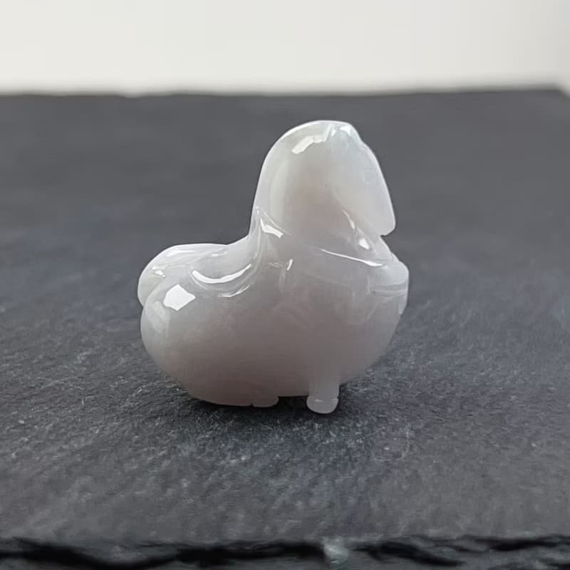 【馬到成功】白翡翡翠唐馬項鍊 | 天然緬甸玉翡翠A貨 | 送禮