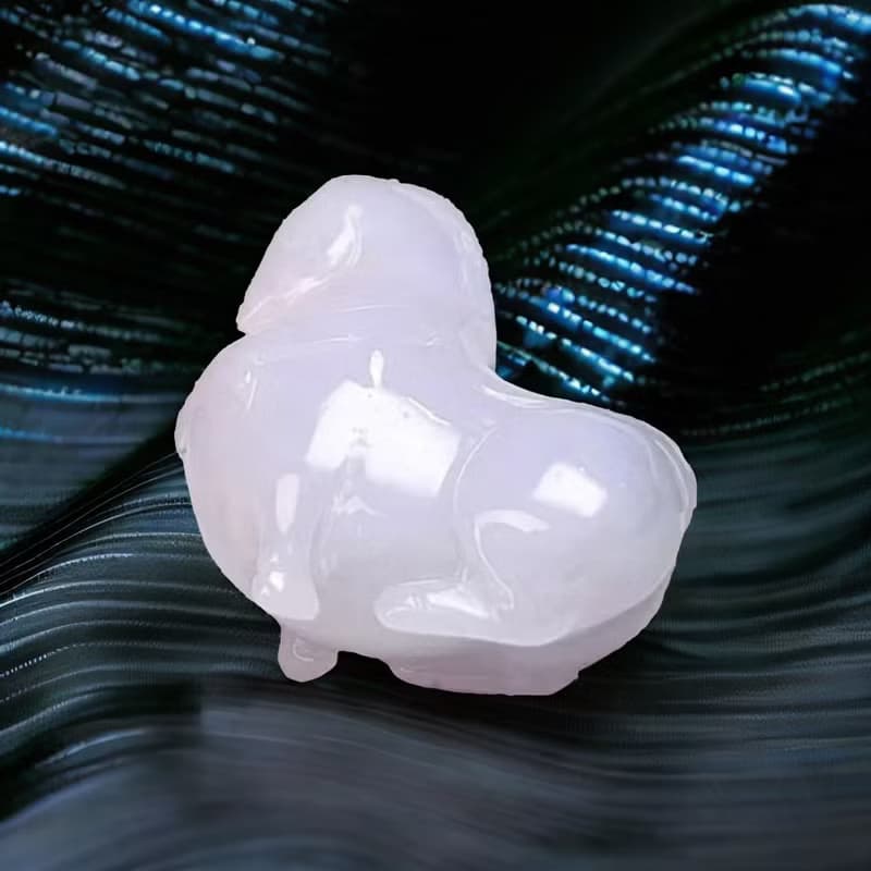 【馬到成功】白翡翡翠唐馬項鍊 | 天然緬甸玉翡翠A貨 | 送禮