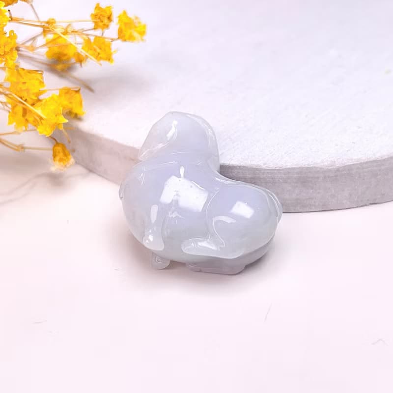 【馬到成功】白翡翡翠唐馬項鍊 | 天然緬甸玉翡翠A貨 | 送禮