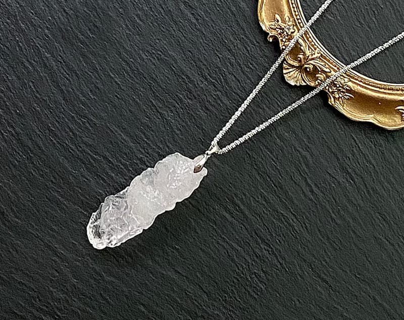 能量原石-天然涅槃水晶925純銀鈦鋼項鍊 冥想療癒  提高思考能力