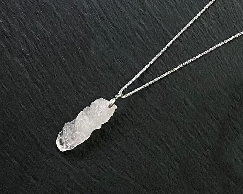 能量原石-天然涅槃水晶925純銀鈦鋼項鍊 冥想療癒  提高思考能力