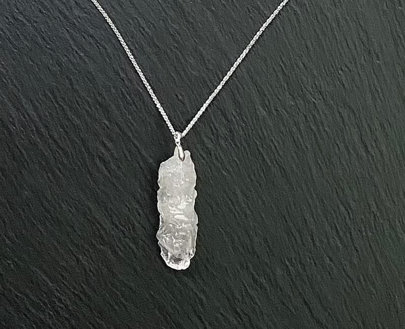能量原石-天然涅槃水晶925純銀鈦鋼項鍊 冥想療癒  提高思考能力