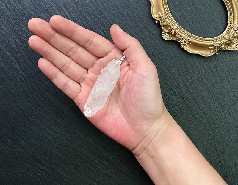 能量原石-天然涅槃水晶925純銀鈦鋼項鍊 冥想療癒  提高思考能力