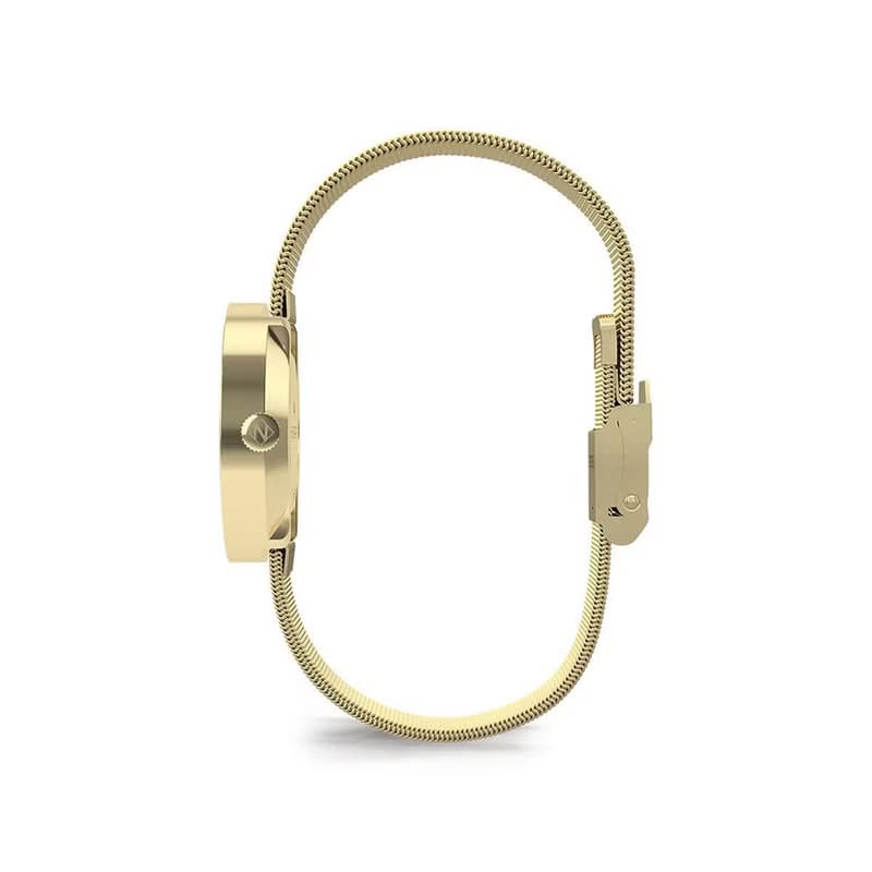 Newgate-ATOM-時尚金-黑色錶面-不鏽鋼米蘭帶-32mm