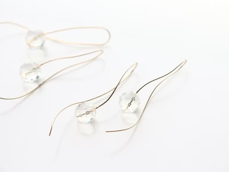 14kgf- nuance curve crystal pierced earrings 不能改耳夾