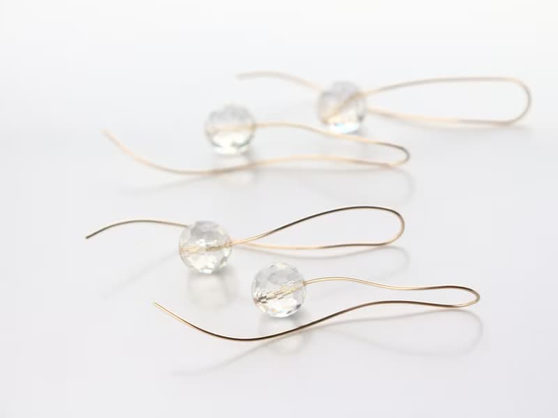 14kgf- nuance curve crystal pierced earrings 不能改耳夾