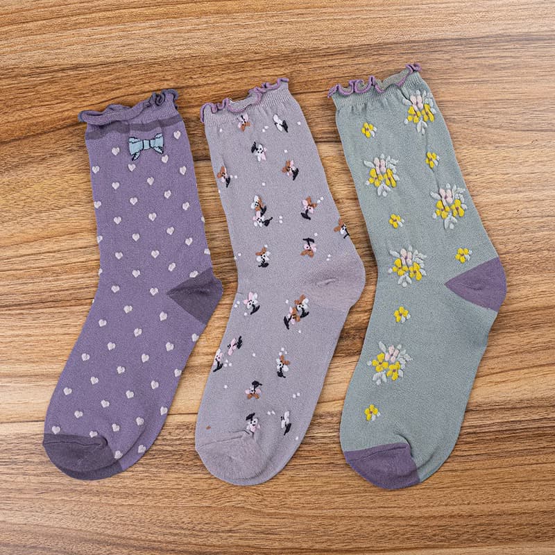 森林花語推推襪-棉襪 中筒襪 襪子 鞋履襪品 sock 女襪 推推 靴下