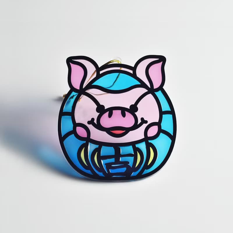 動物達摩(豬) 掛飾 l 蛇年 福貼 揮春 春聯 招財貓 招福貓