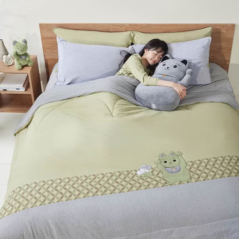 招財貓 四季被-抹茶綠