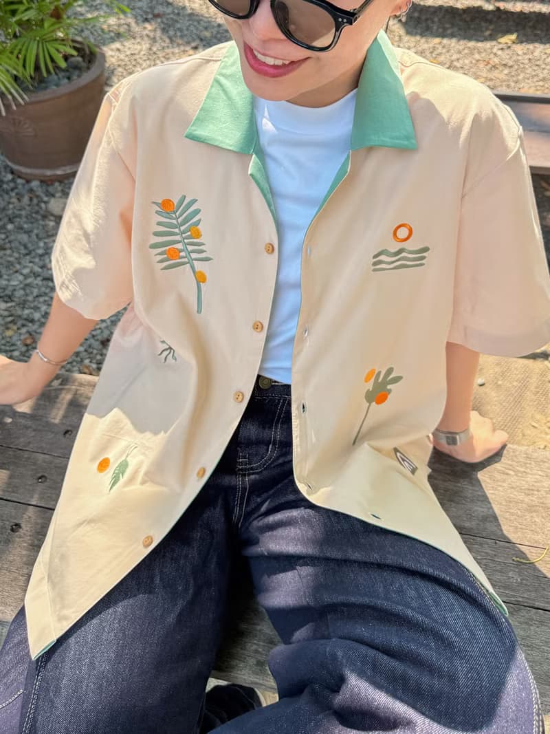 夏威夷棉襯衫 Casual Hawaii Shirt : Tropical Mint Green