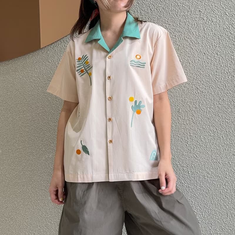 夏威夷棉襯衫 Casual Hawaii Shirt : Tropical Mint Green