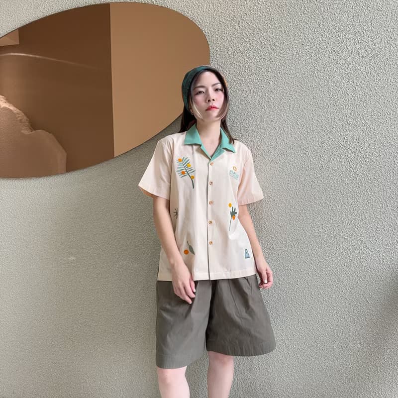 夏威夷棉襯衫 Casual Hawaii Shirt : Tropical Mint Green
