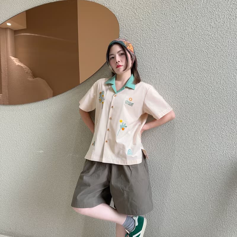 夏威夷棉襯衫 Casual Hawaii Shirt : Tropical Mint Green
