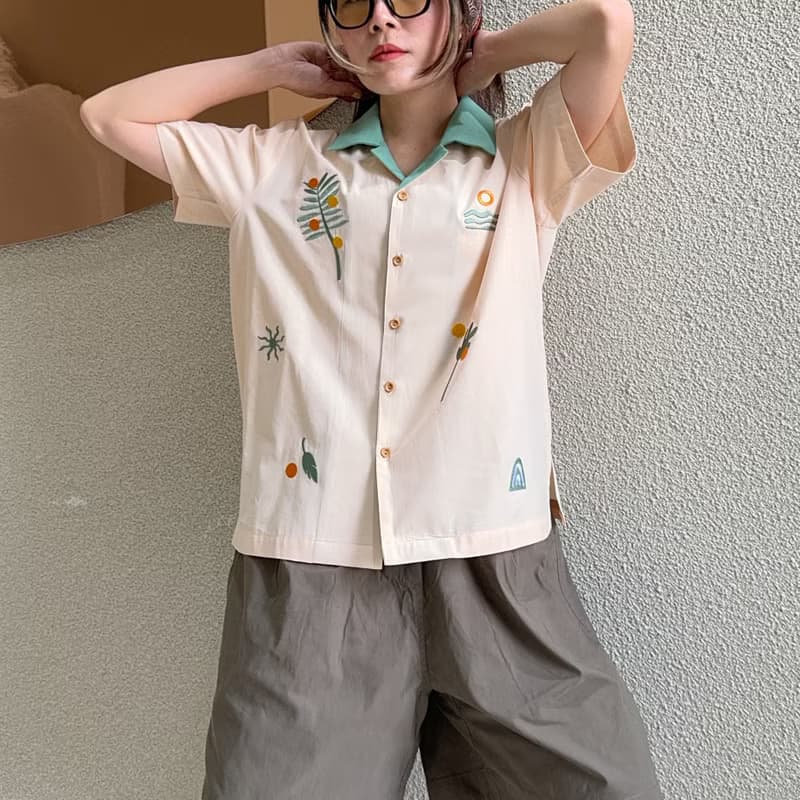 夏威夷棉襯衫 Casual Hawaii Shirt : Tropical Mint Green