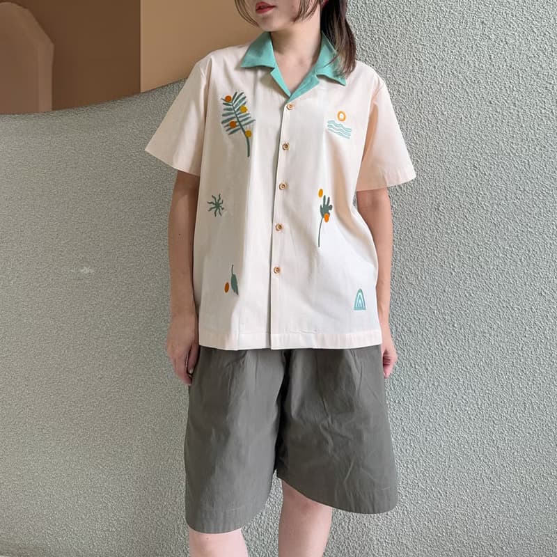 夏威夷棉襯衫 Casual Hawaii Shirt : Tropical Mint Green