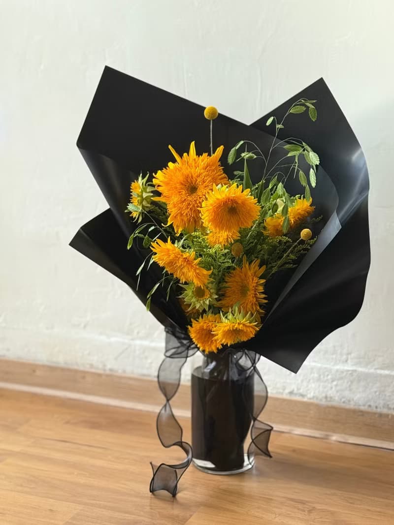 泰迪熊向日葵花束_繽紛款 鮮花花束 畢業花束 老師花束 祝福花禮