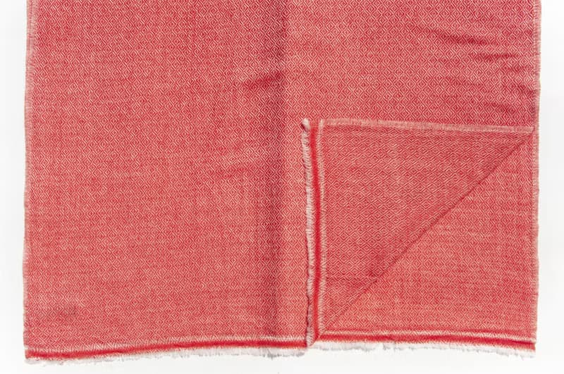 喀什米爾Cashmere 針織圍巾 純羊毛圍巾 手織圍巾 編織圍巾-紅色