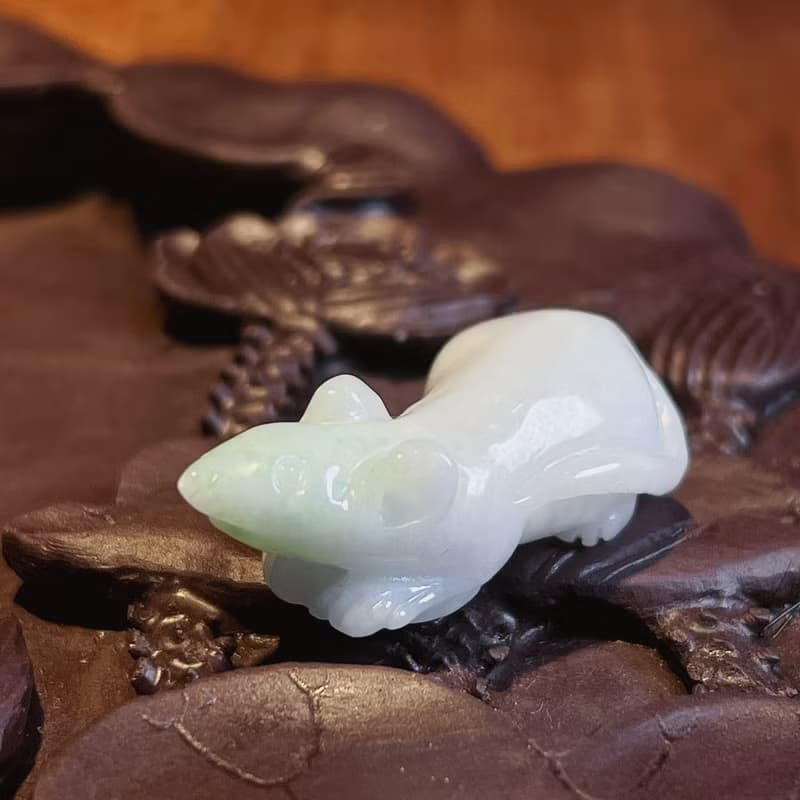 飄綠翡翠金錢鼠 | 天然緬甸A貨翡翠 | 送禮