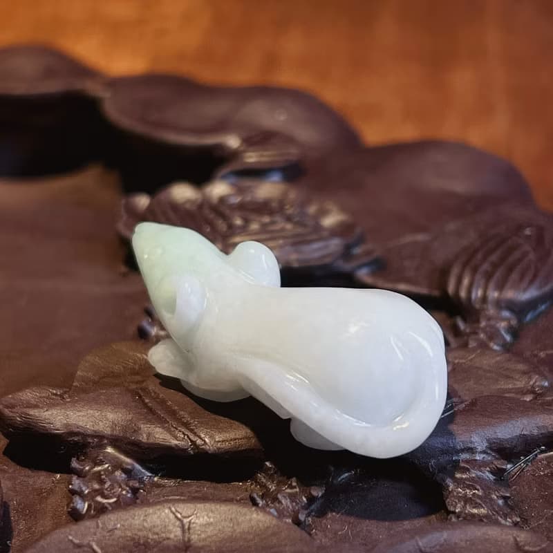 飄綠翡翠金錢鼠 | 天然緬甸A貨翡翠 | 送禮