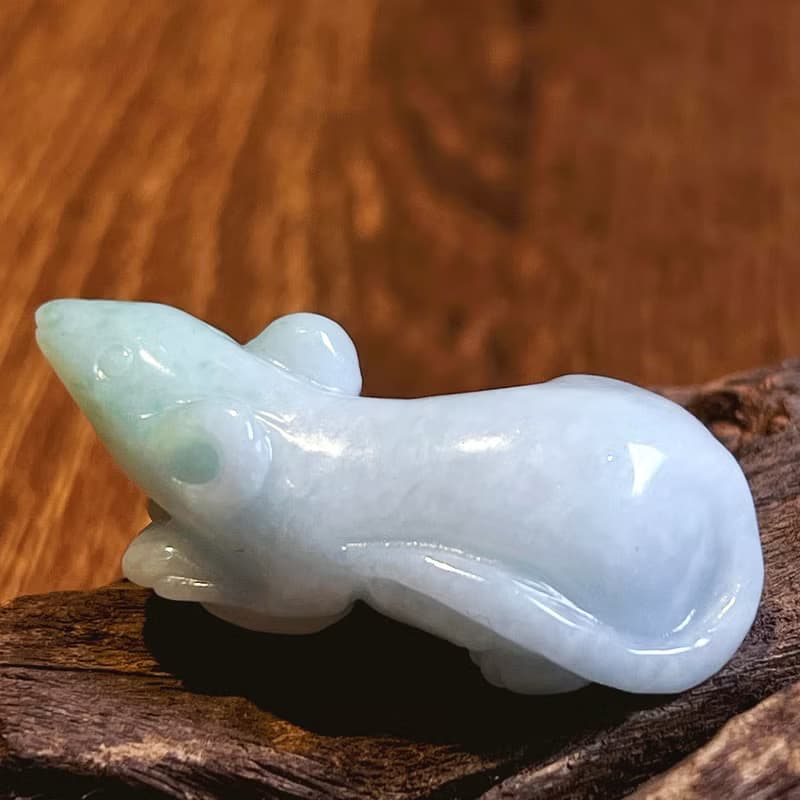 飄綠翡翠金錢鼠 | 天然緬甸A貨翡翠 | 送禮