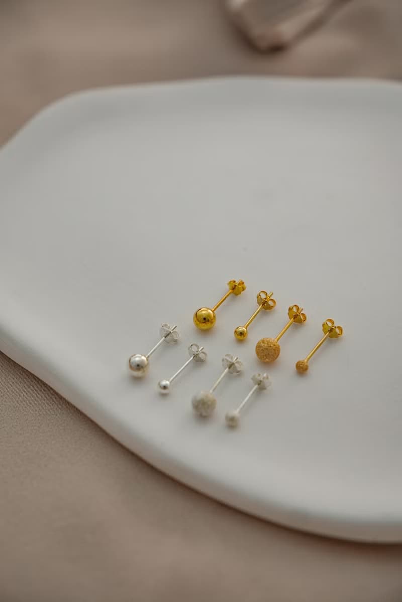 SV925/金 小球耳環組 第二耳洞 3mm 5mm 珠珠耳釘