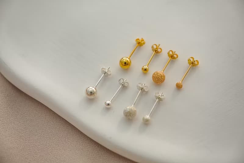 SV925/金 小球耳環組 第二耳洞 3mm 5mm 珠珠耳釘