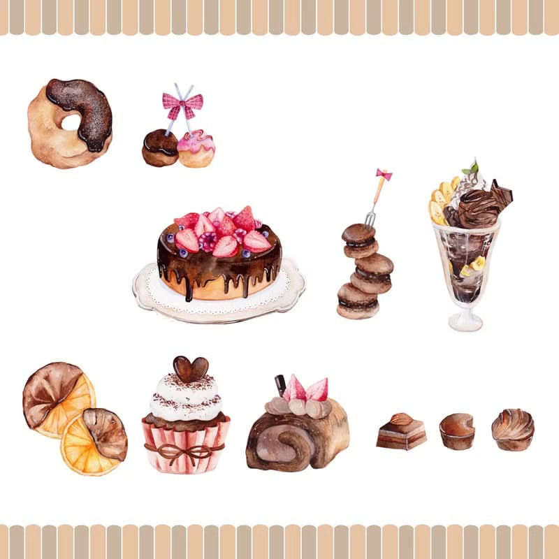 チョコスイーツ フレークシール