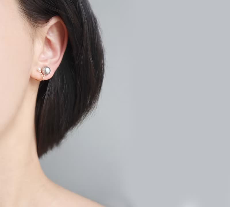 一款多戴 莫蘭迪色系水晶珍珠耳夾 14k金