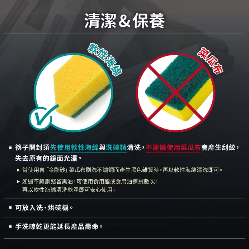 【台灣製】靛青藍色 長款1雙入 304不鏽鋼筷子 健康於筷