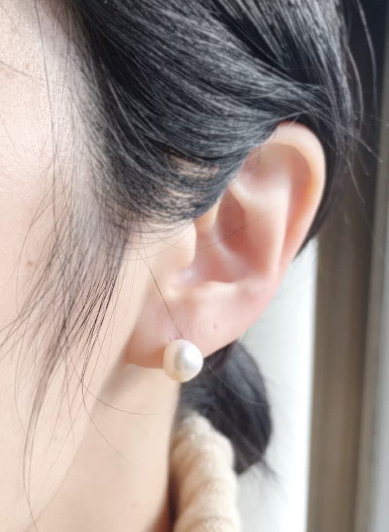 K14gf White Keshi Baroque Pearl Earrings, Stylish Earrings