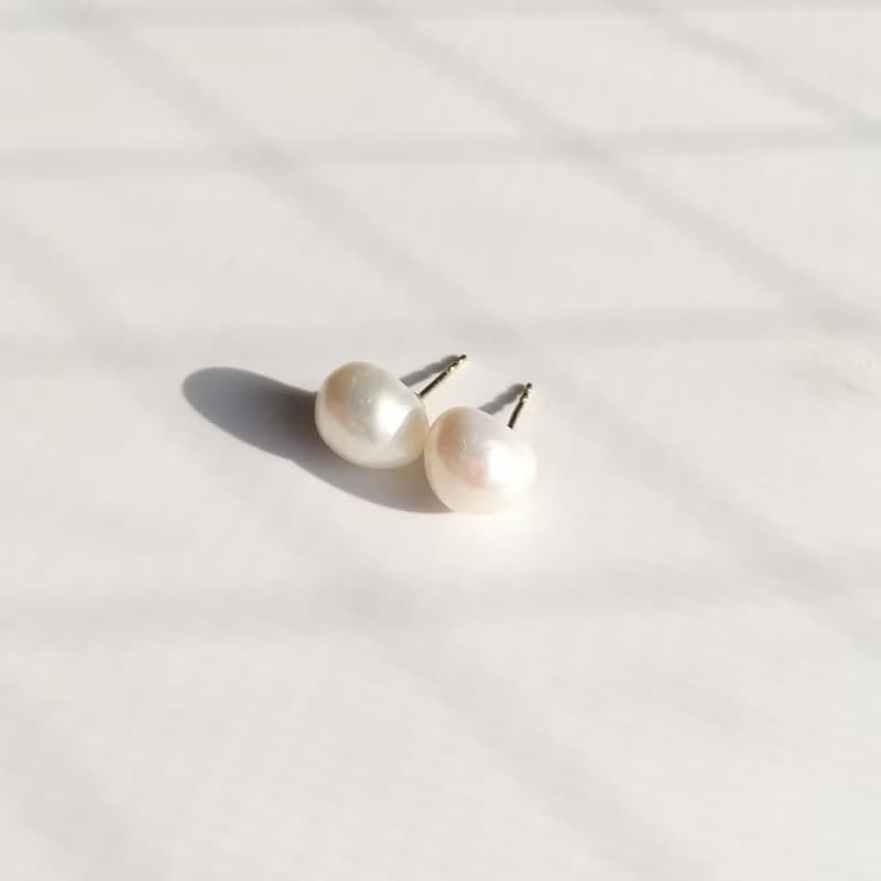 K14gf White Keshi Baroque Pearl Earrings, Stylish Earrings