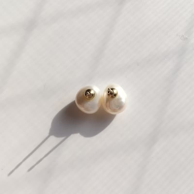 K14gf White Keshi Baroque Pearl Earrings, Stylish Earrings