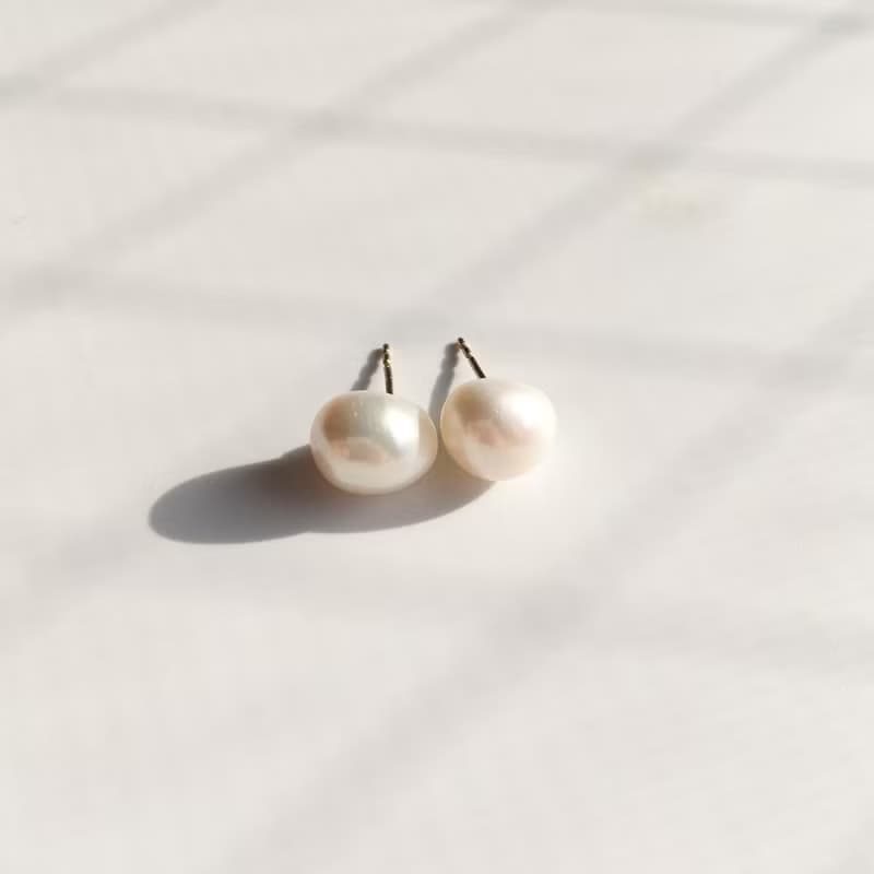 K14gf White Keshi Baroque Pearl Earrings, Stylish Earrings
