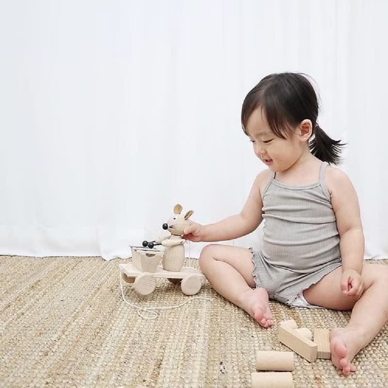 韓國細肩帶荷葉邊下擺彈力舒適居家服套裝 Petit Set