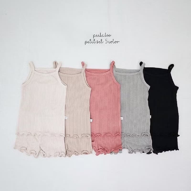 韓國細肩帶荷葉邊下擺彈力舒適居家服套裝 Petit Set