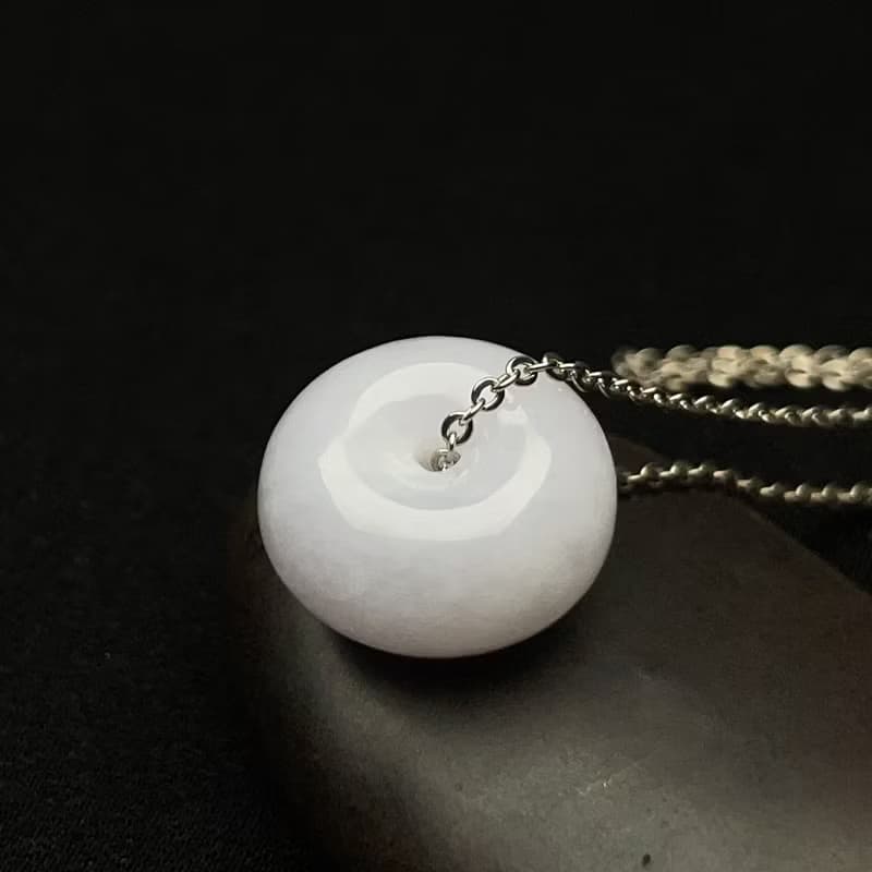冰糯種翡翠平安扣項鍊 | 天然緬甸玉翡翠A貨