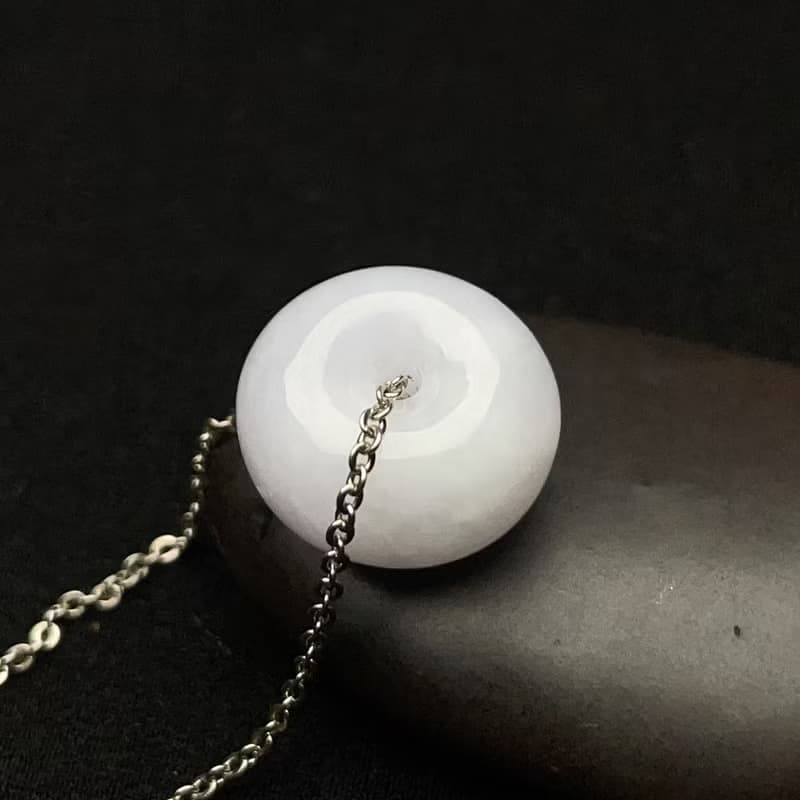 冰糯種翡翠平安扣項鍊 | 天然緬甸玉翡翠A貨