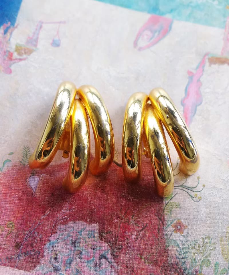 Vintage Jewelry 西洋古董飾品 太空管爪子 個性摩登 夾式耳環