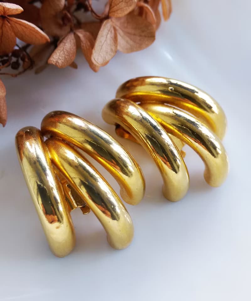 Vintage Jewelry 西洋古董飾品 太空管爪子 個性摩登 夾式耳環