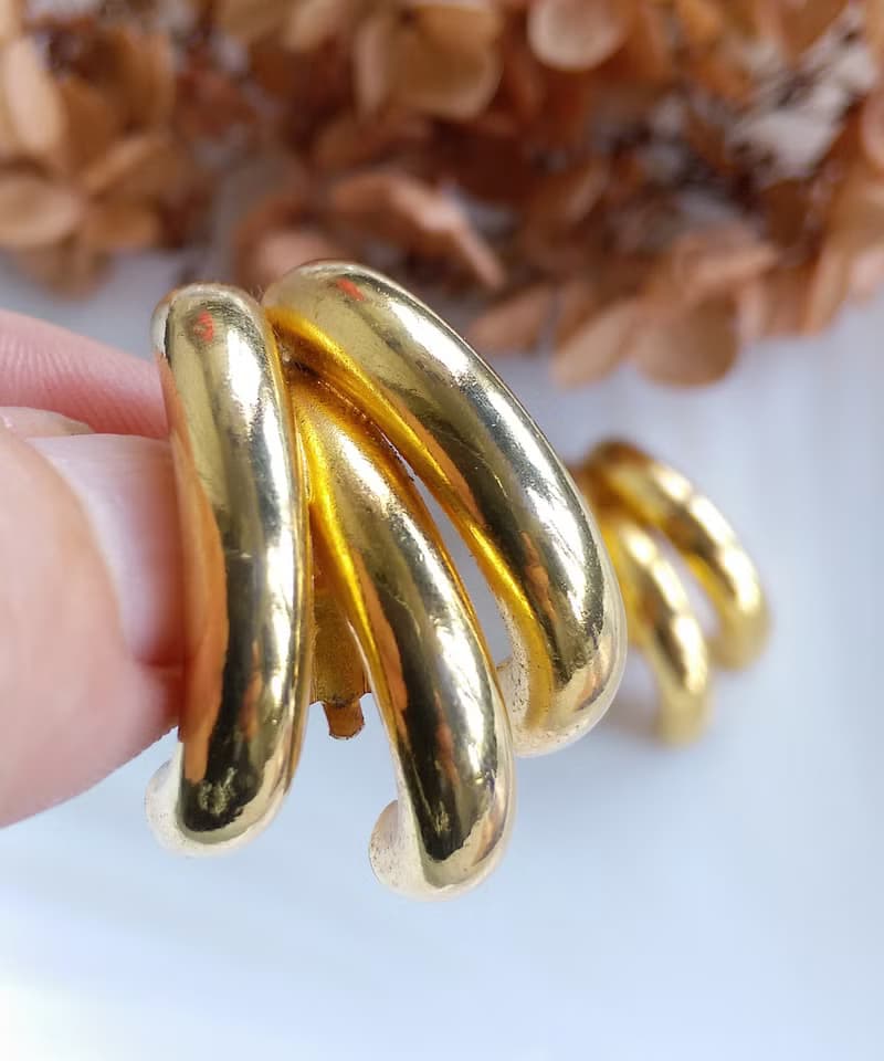 Vintage Jewelry 西洋古董飾品 太空管爪子 個性摩登 夾式耳環