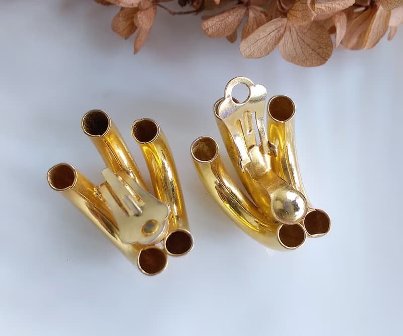 Vintage Jewelry 西洋古董飾品 太空管爪子 個性摩登 夾式耳環