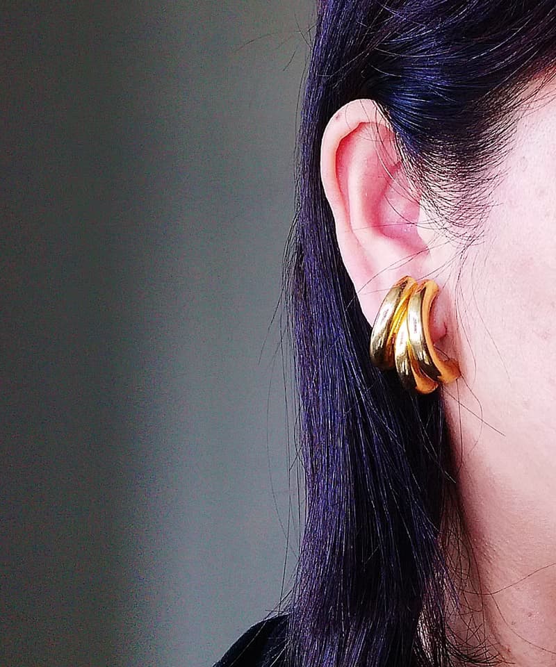 Vintage Jewelry 西洋古董飾品 太空管爪子 個性摩登 夾式耳環