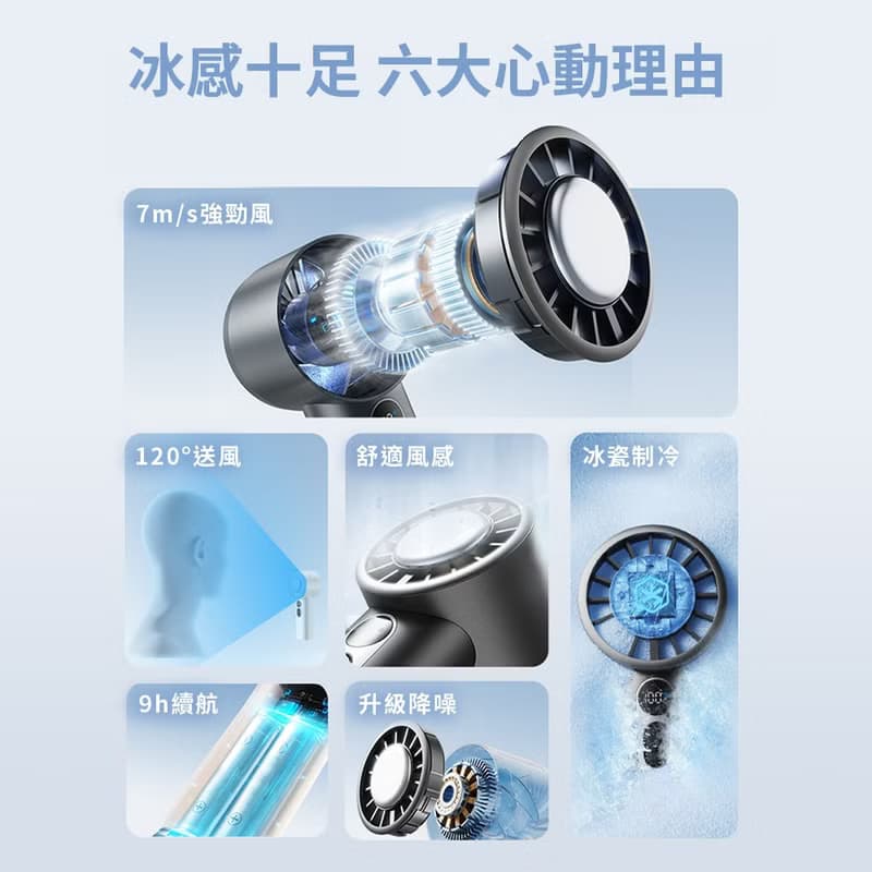 【2025新品上市|快速出貨】100檔高速冰敷手持風扇 引擎Ice